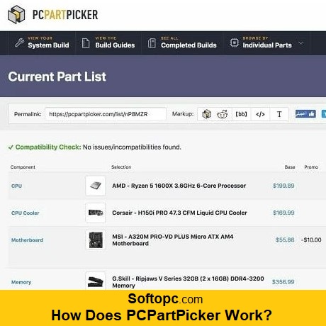 How does PCPartPicker work